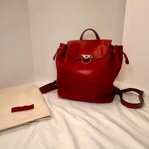 Valentino Bold Red Leather Backpack